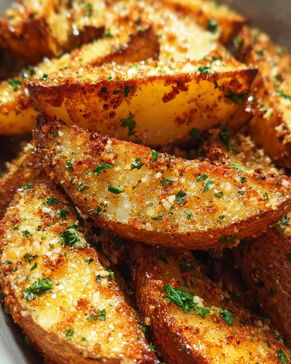 Baked Garlic Parmesan Potato Wedges 15 Baked