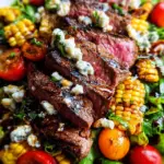 Balsamic Steak Gorgonzola Salad with Grilled Corn