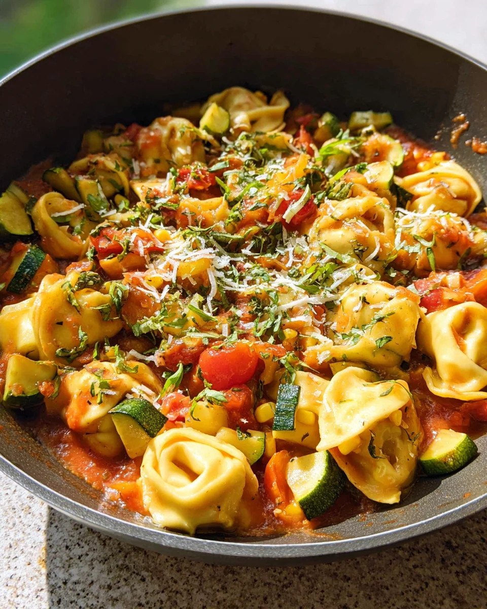 Cheese Tortellini with Summer Veggies