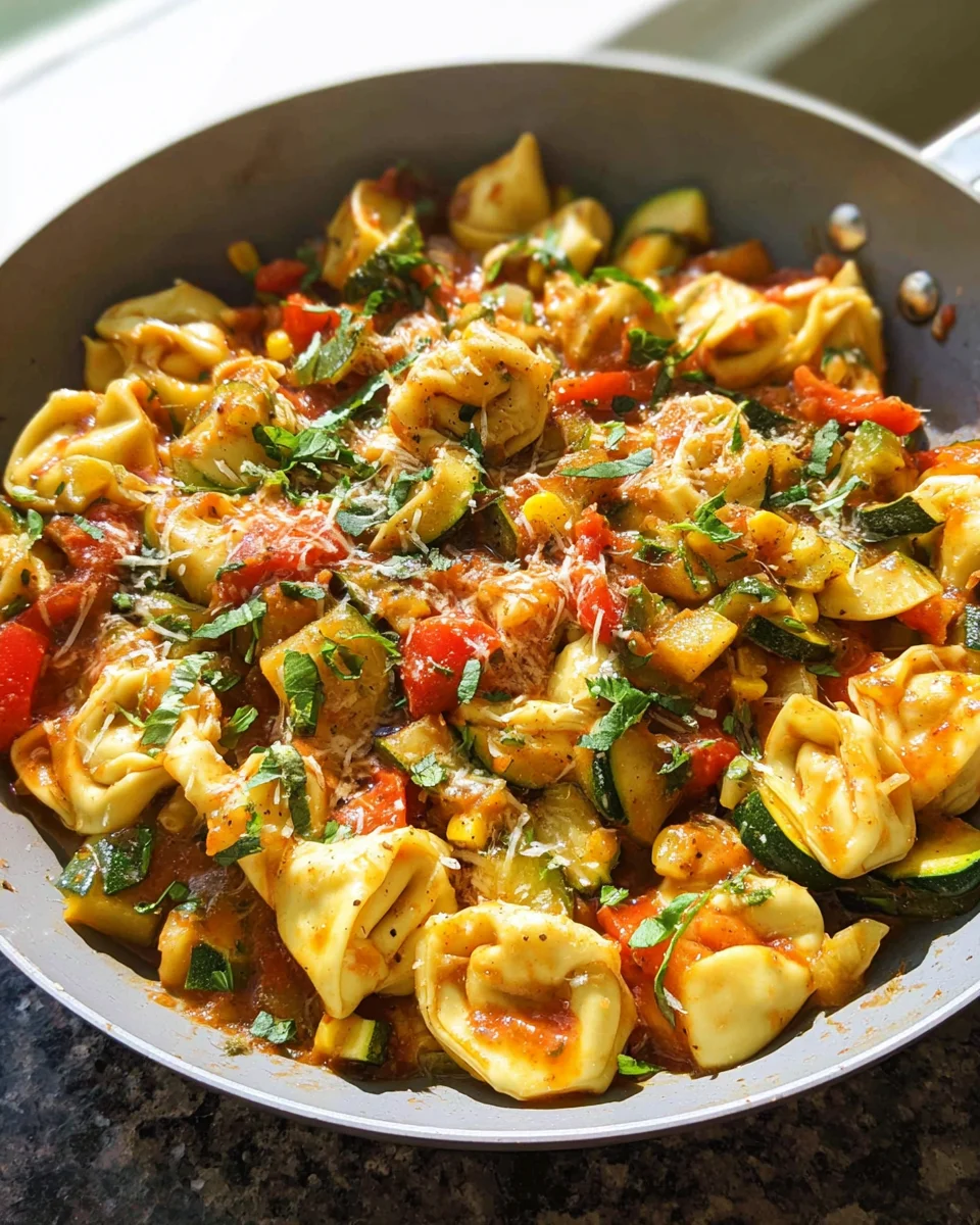 Cheese Tortellini with Summer Veggies 20 Cheese