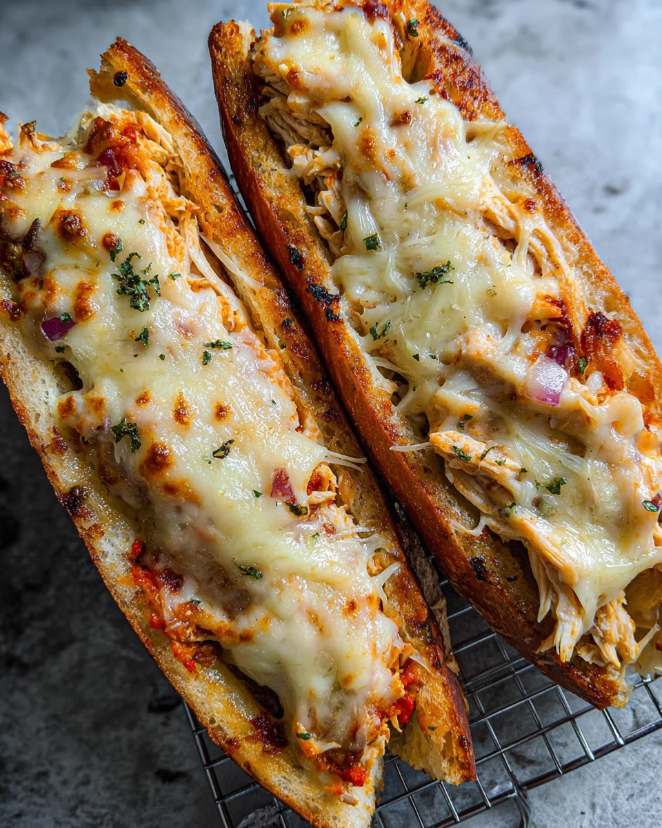 Cheesy Chicken Garlic Bread Sandwich