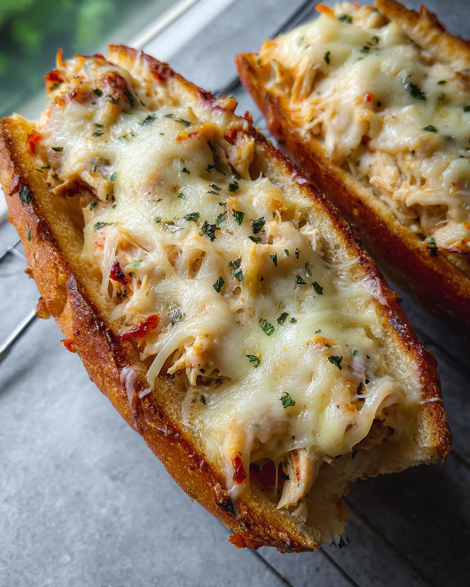 Cheesy Chicken Garlic Bread Sandwich 16 Cheesy