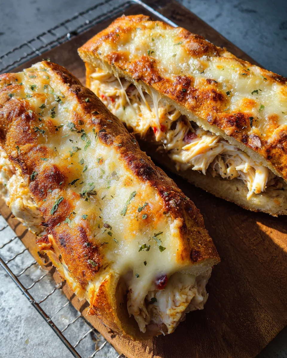 Cheesy Chicken Garlic Bread Sandwich 17 Cheesy