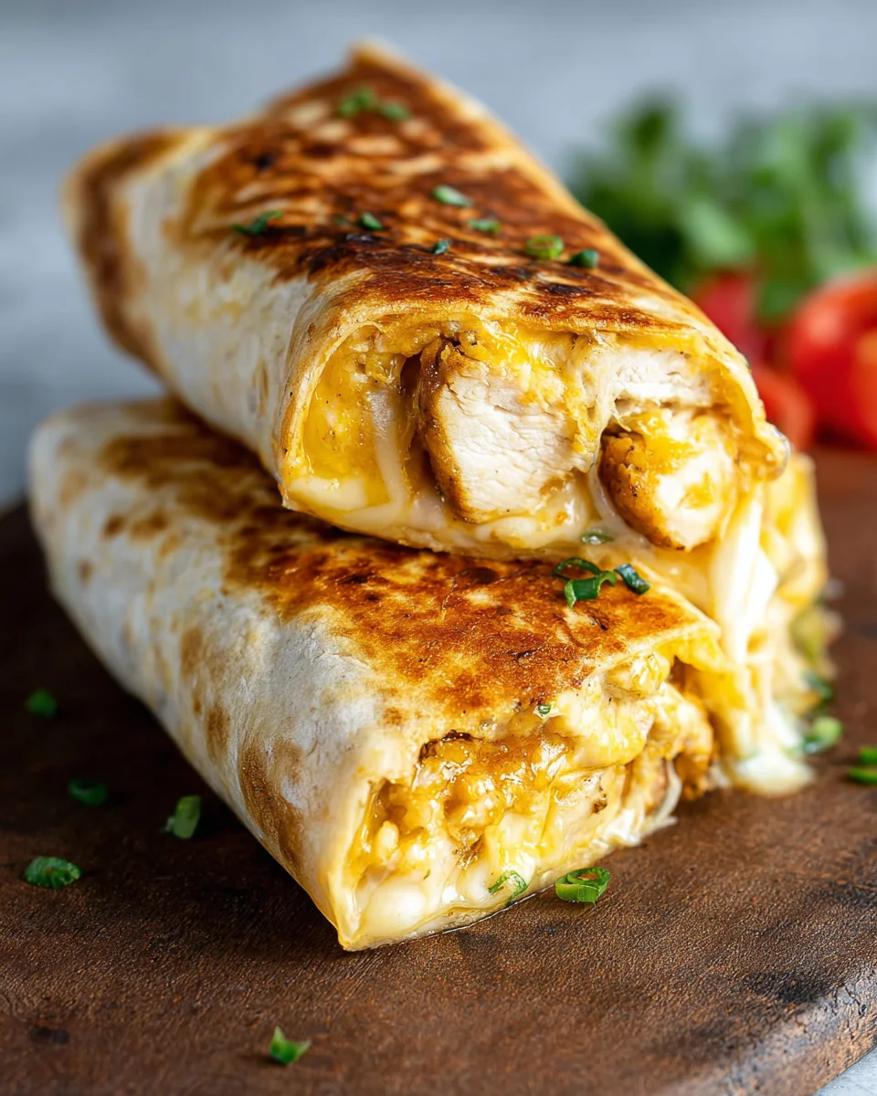 Cheesy Garlic Chicken Wraps