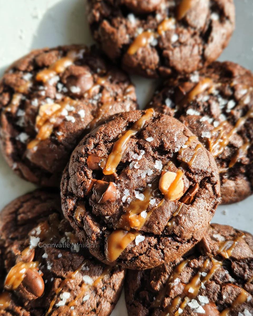 Double Chocolate Salted Caramel Cookies