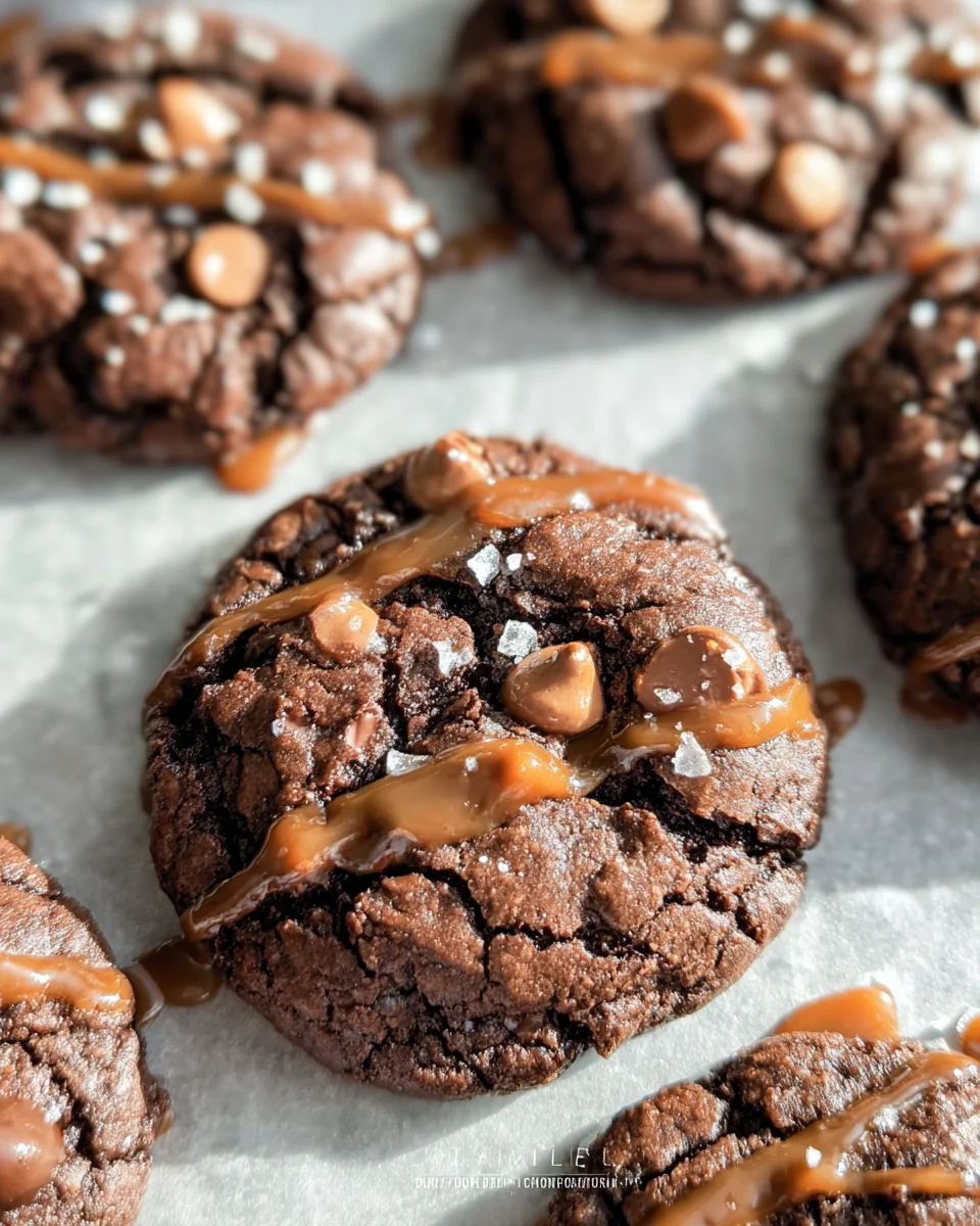 Double Chocolate Salted Caramel Cookies 26 Double