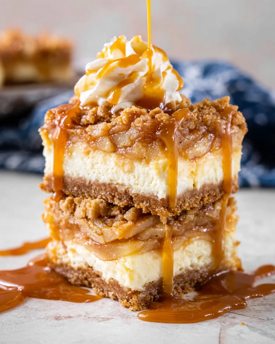 Easy Caramel Apple Cheesecake Bars