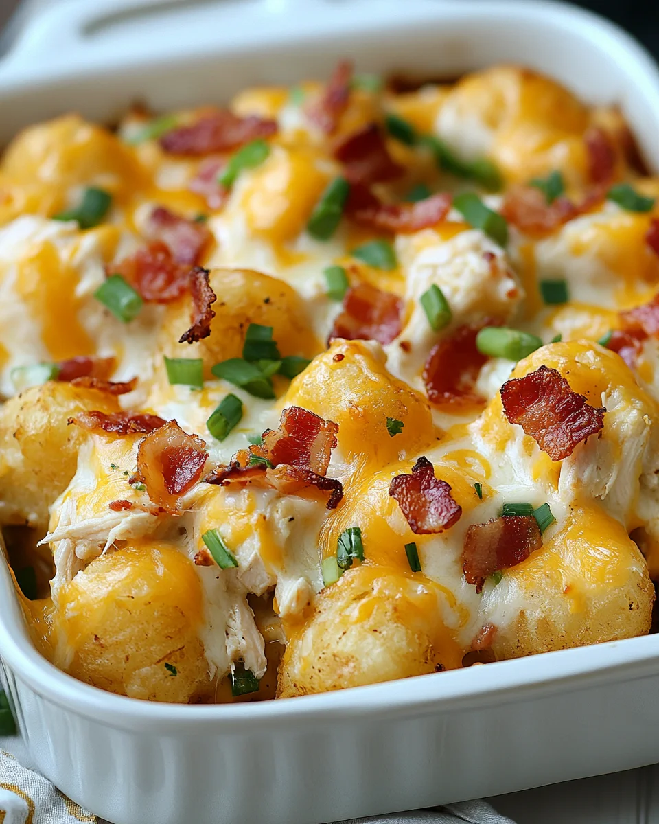 Easy Chicken Bacon Ranch Tater Tot Casserole 19 Easy