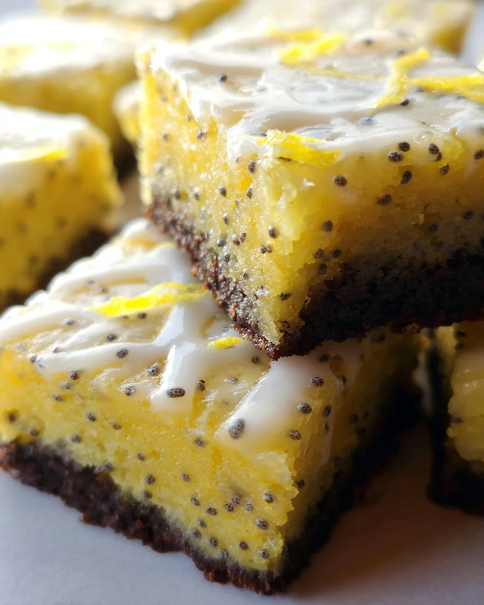 Glazed Lemon Poppy Seed Bars Recipe