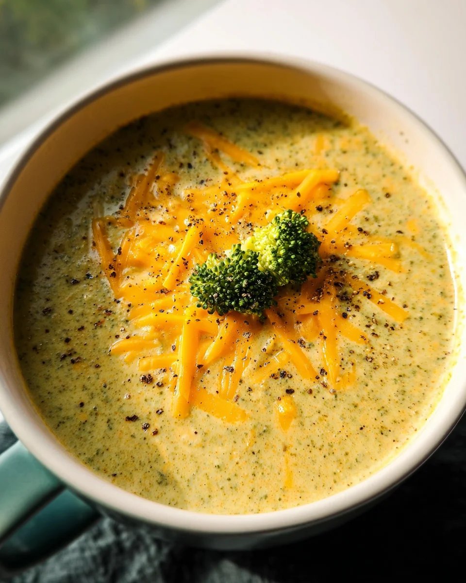 High Protein Broccoli Cheddar Soup 24 High