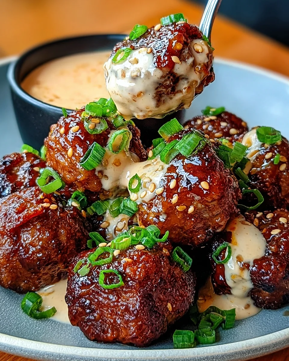 Korean BBQ Meatballs with Spicy Mayo Dip 19 Korean