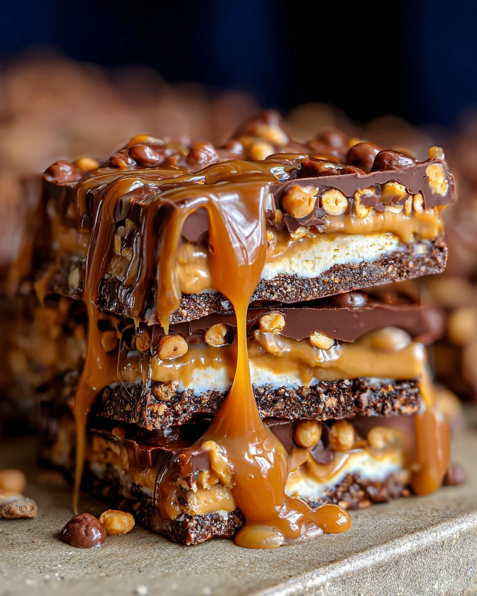 No Bake Crispy Snickers Bars 24 No