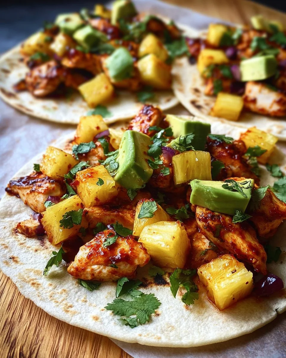 One Pan Chicken & Pineapple Tacos