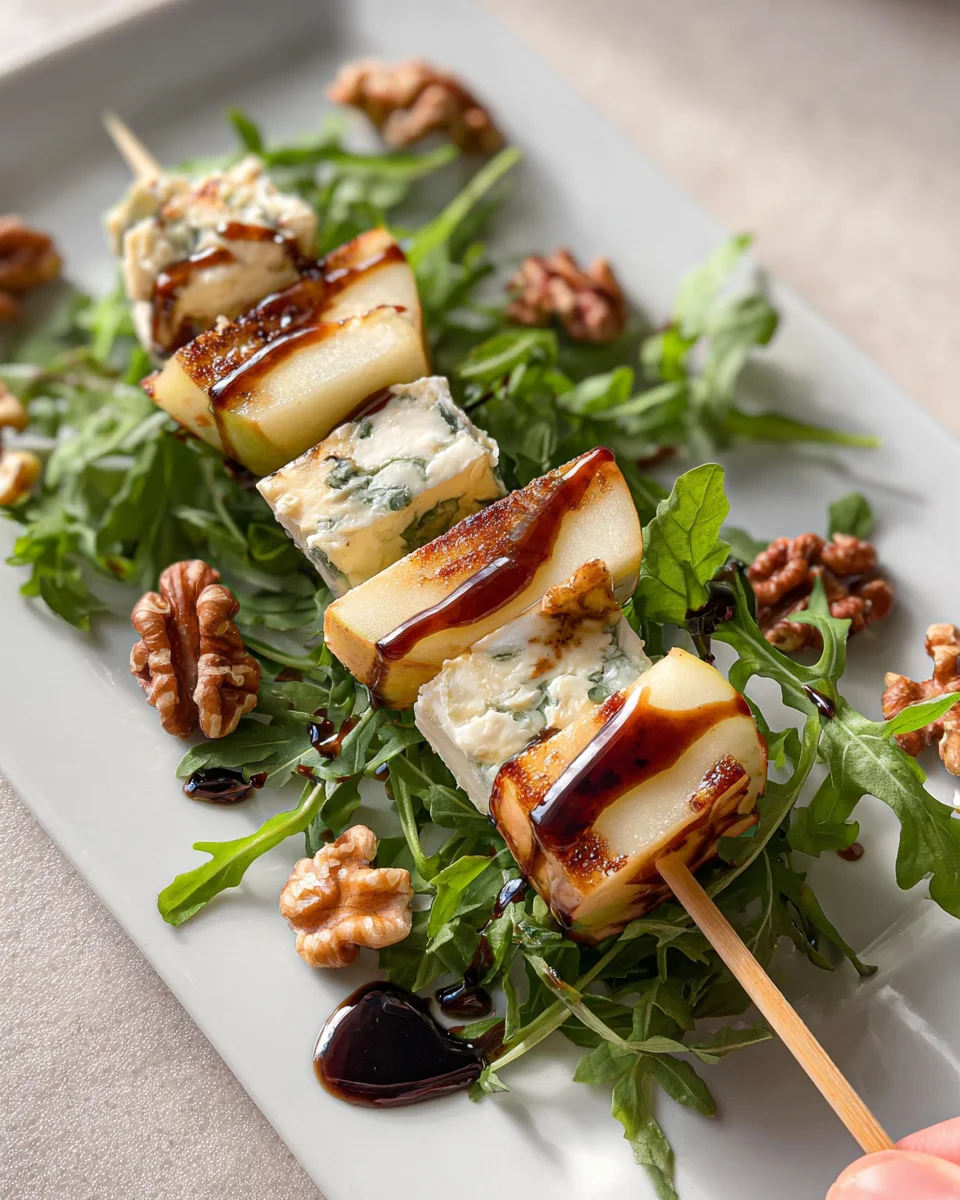 Pear & Brie Cheese Salad Skewers