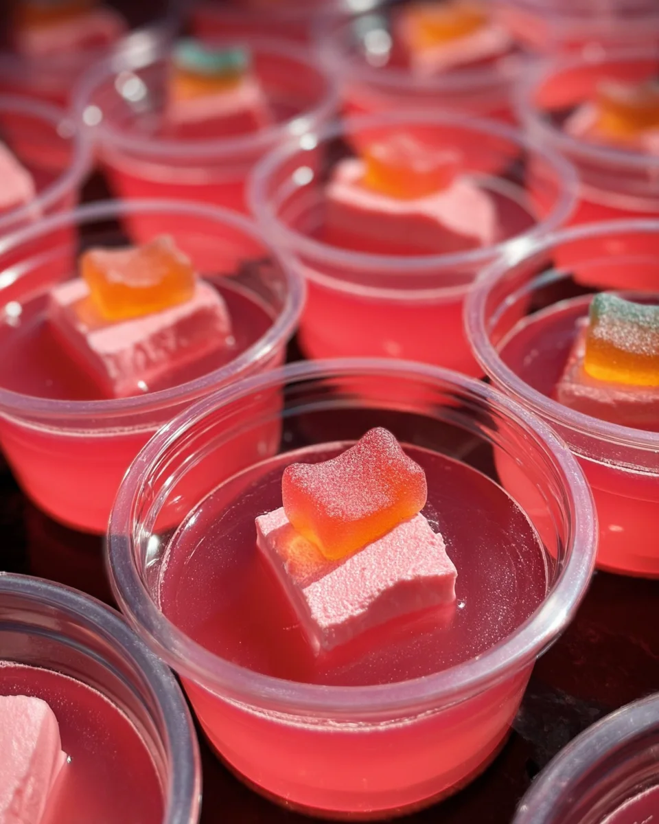Pink Starburst Jello Shots