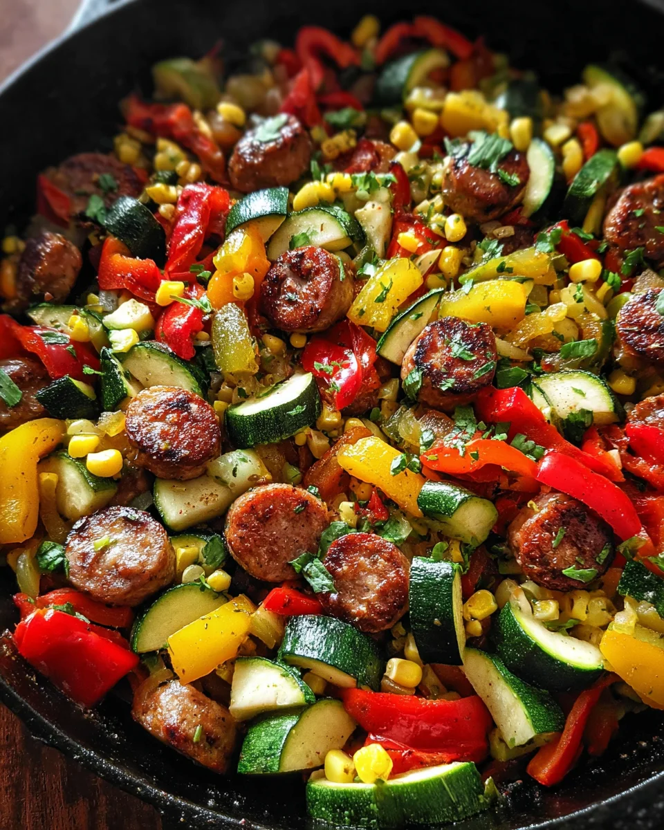 Sausage and Veggies Skillet - 30 Minute, One-Pan Meal 16 Sausage