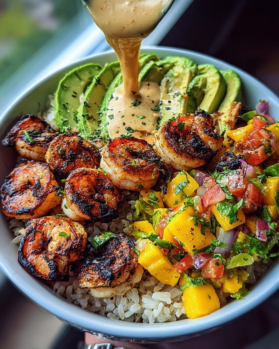 Shrimp and Avocado Bowls with Mango Salsa and Lime-Chili Sauce 17 Shrimp