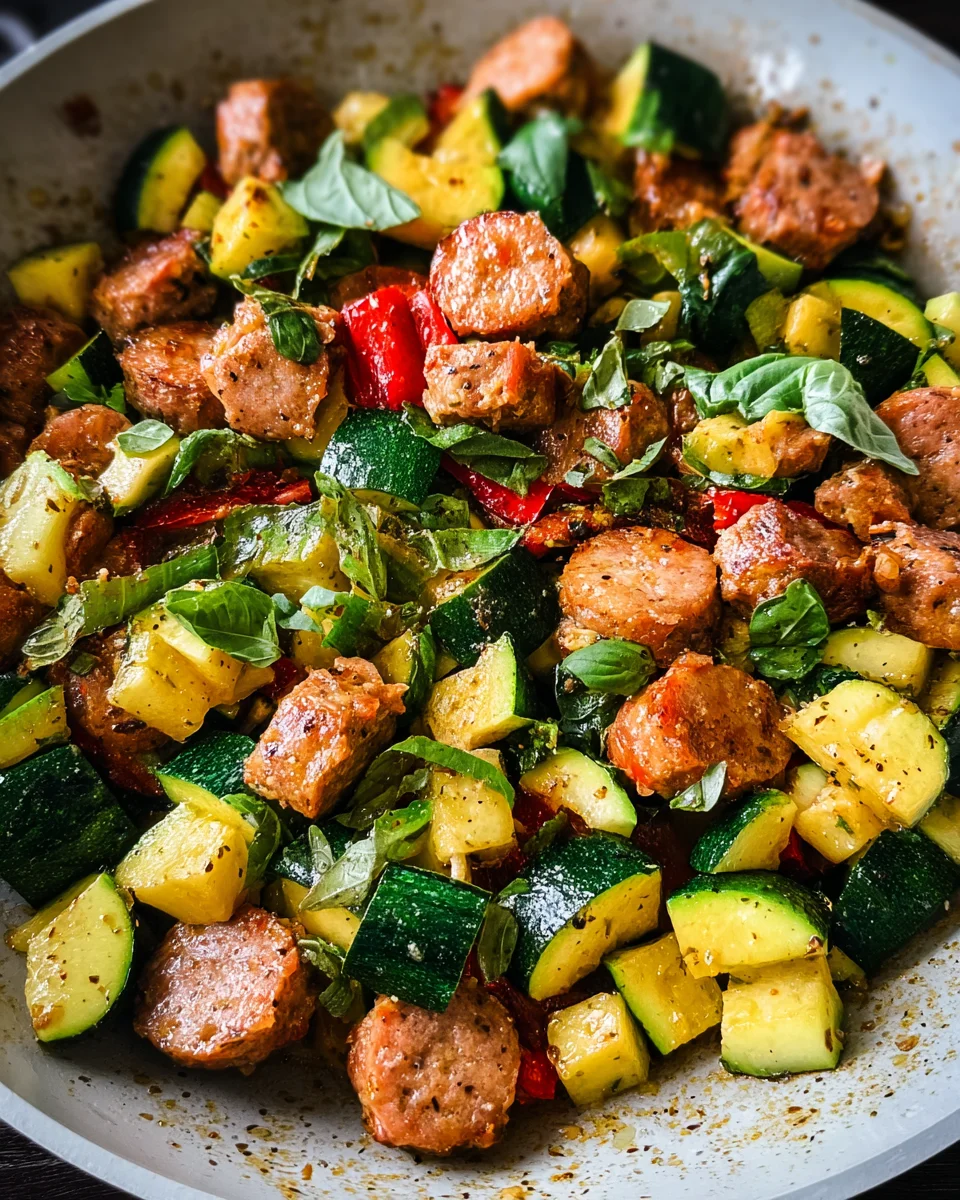 Skillet Sausage and Zucchini