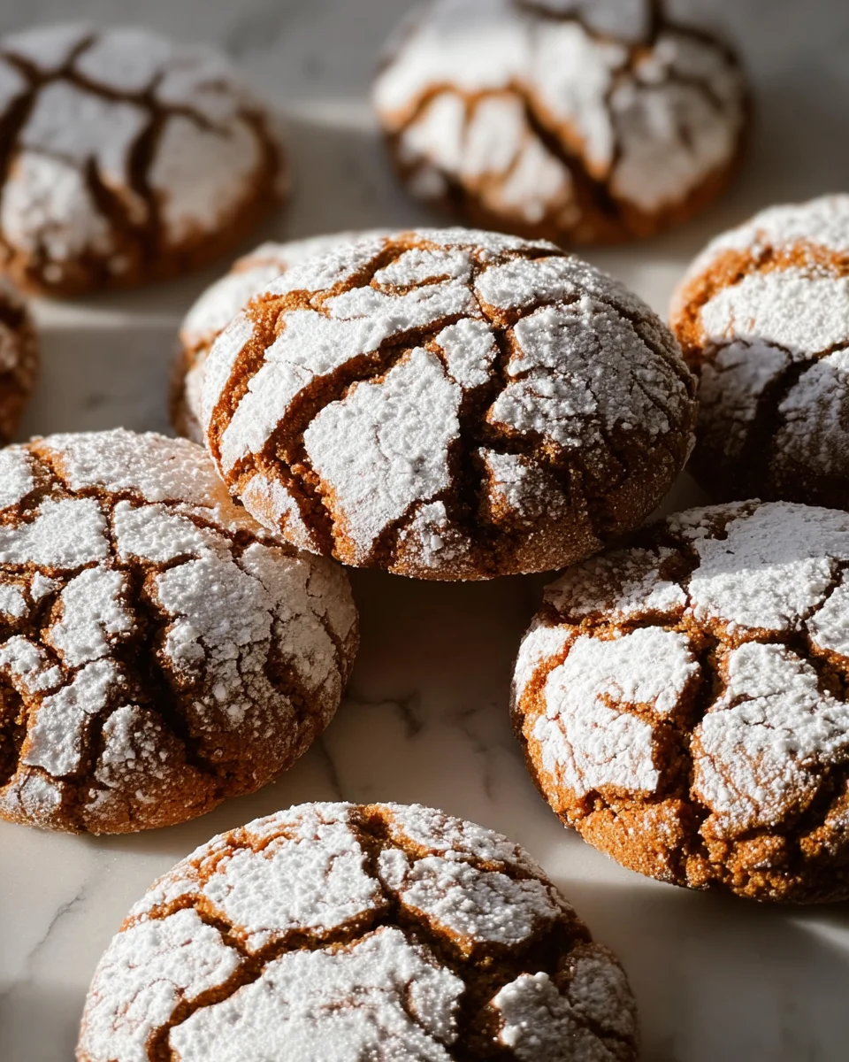 Soft and Spiced Gingerbread Crinkle Cookies