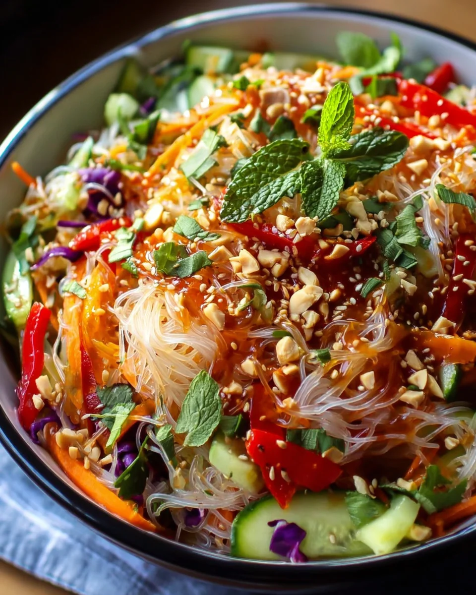 Spring Roll Salad with Spicy Ginger Dressing