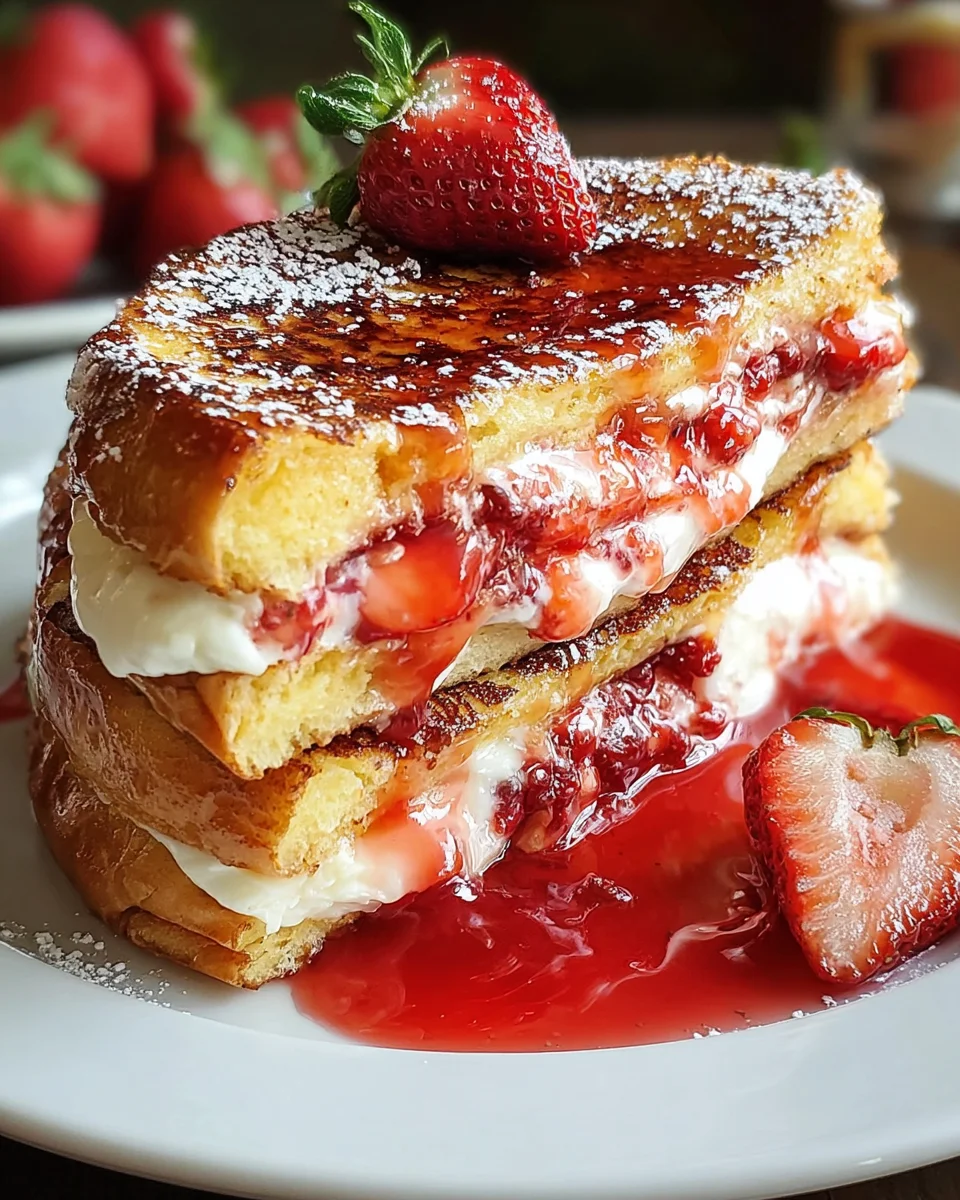 Strawberry Cheesecake Stuffed French Toast