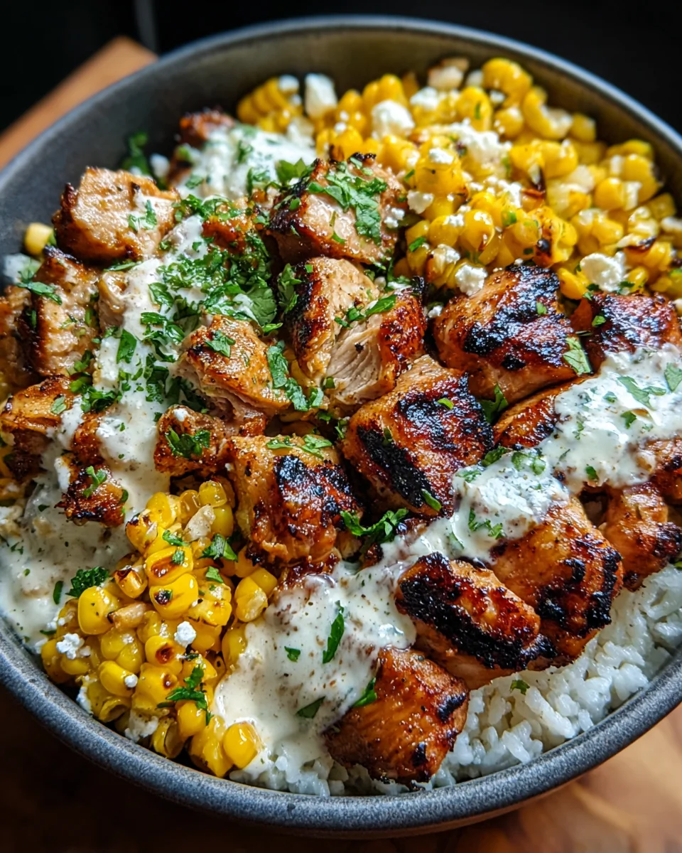Street Corn Chicken Rice Bowl