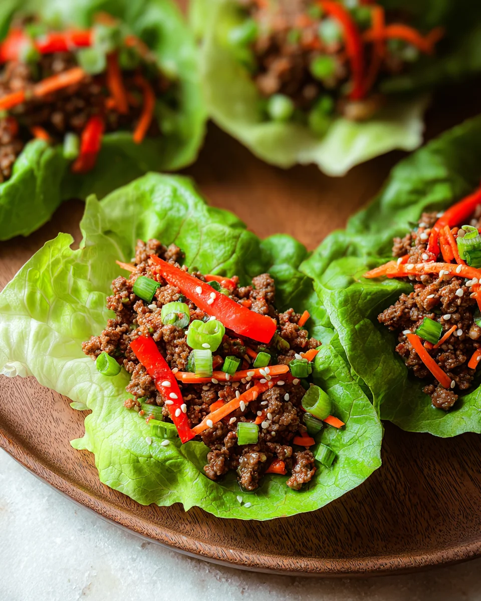 Asian Style Ground Beef Lettuce Wraps 19 Asian