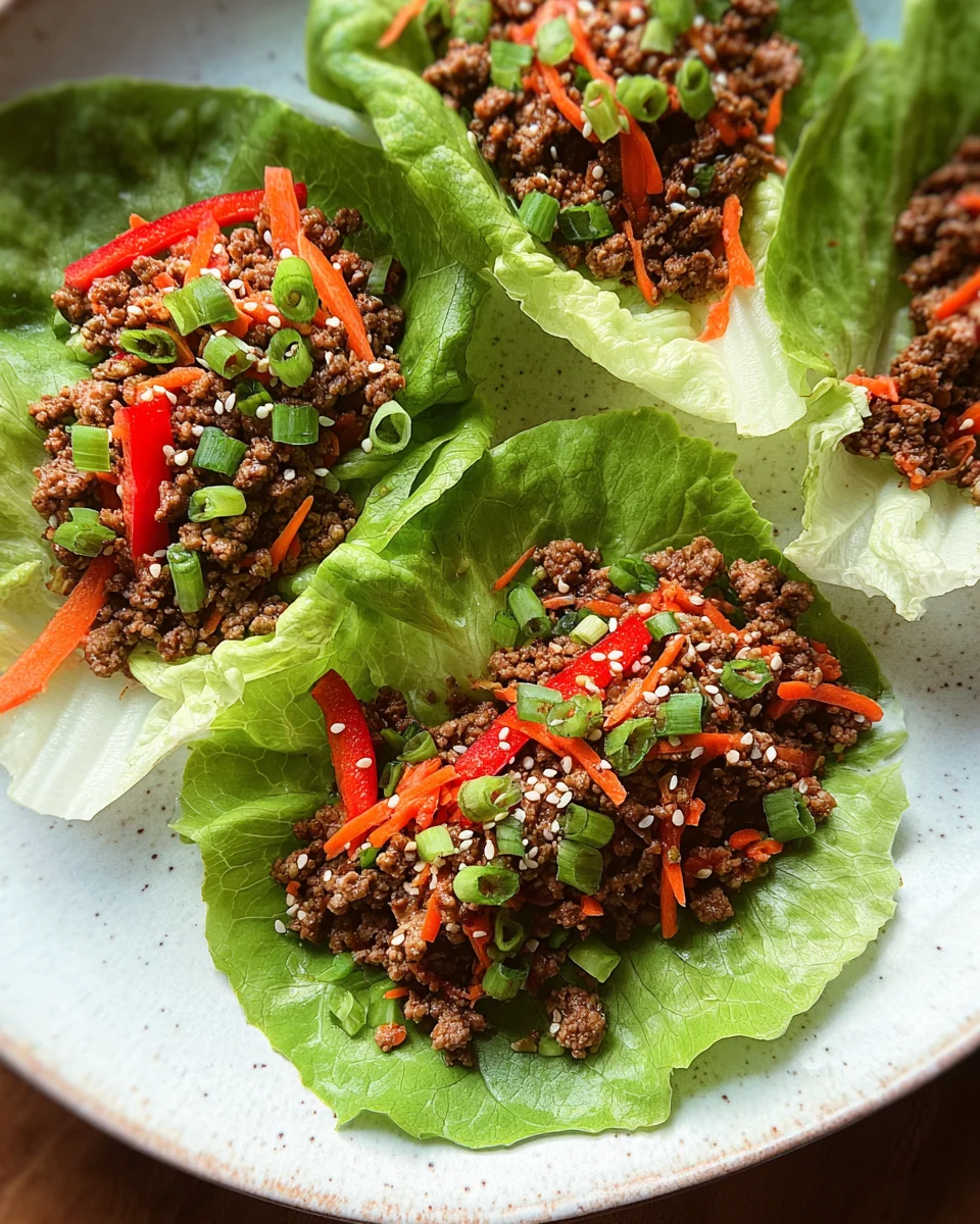 Asian Style Ground Beef Lettuce Wraps 20 Asian