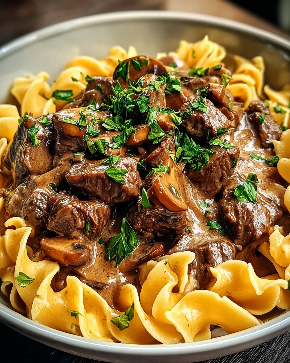 Beef Stroganoff with Egg Noodles 24 Beef