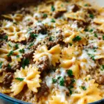Cheesy Beef and Bowtie Pasta in Garlic Butter 26 Cheesy Beef and Bowtie Pasta in Garlic Butter