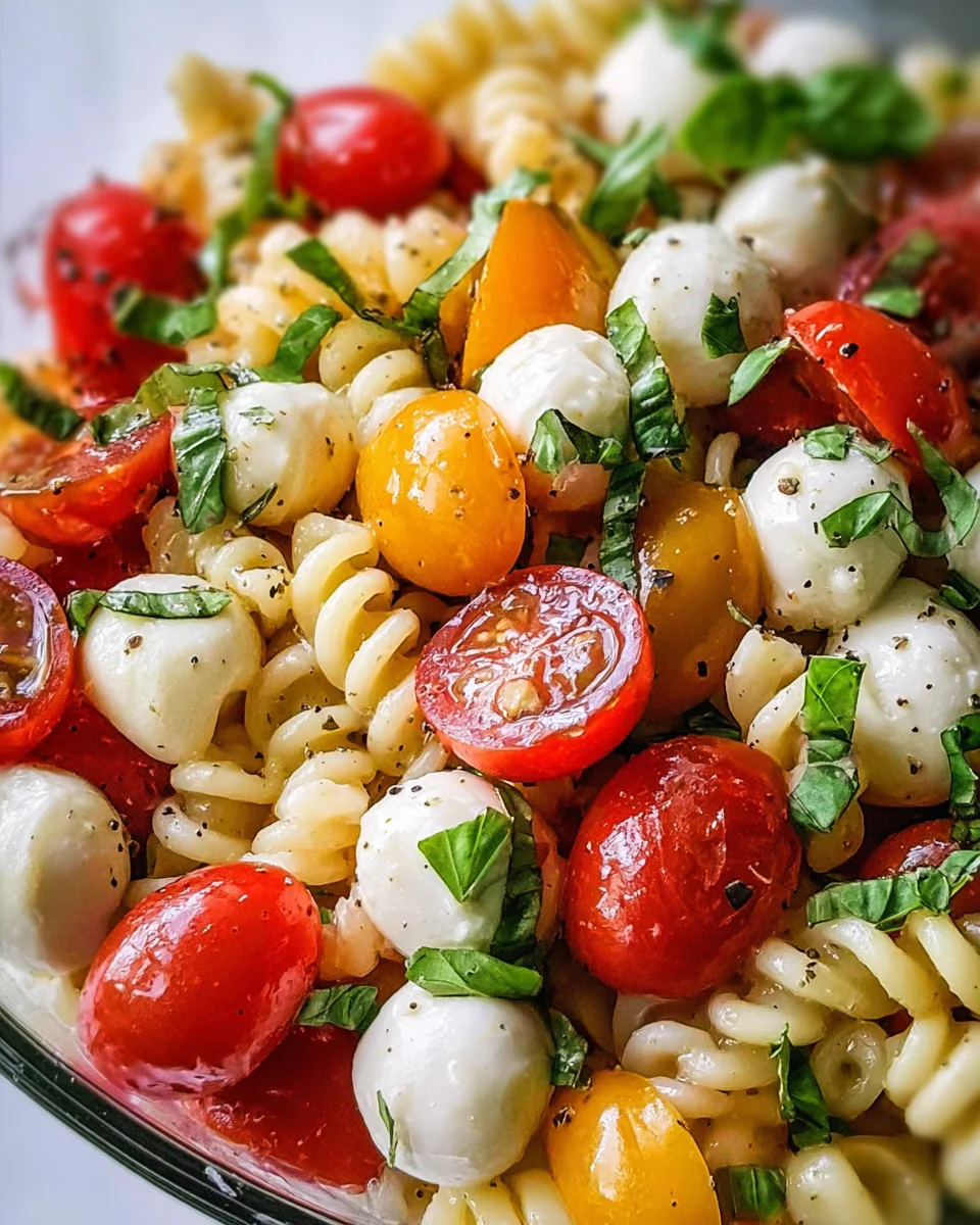 Creamy Caprese Pasta Salad