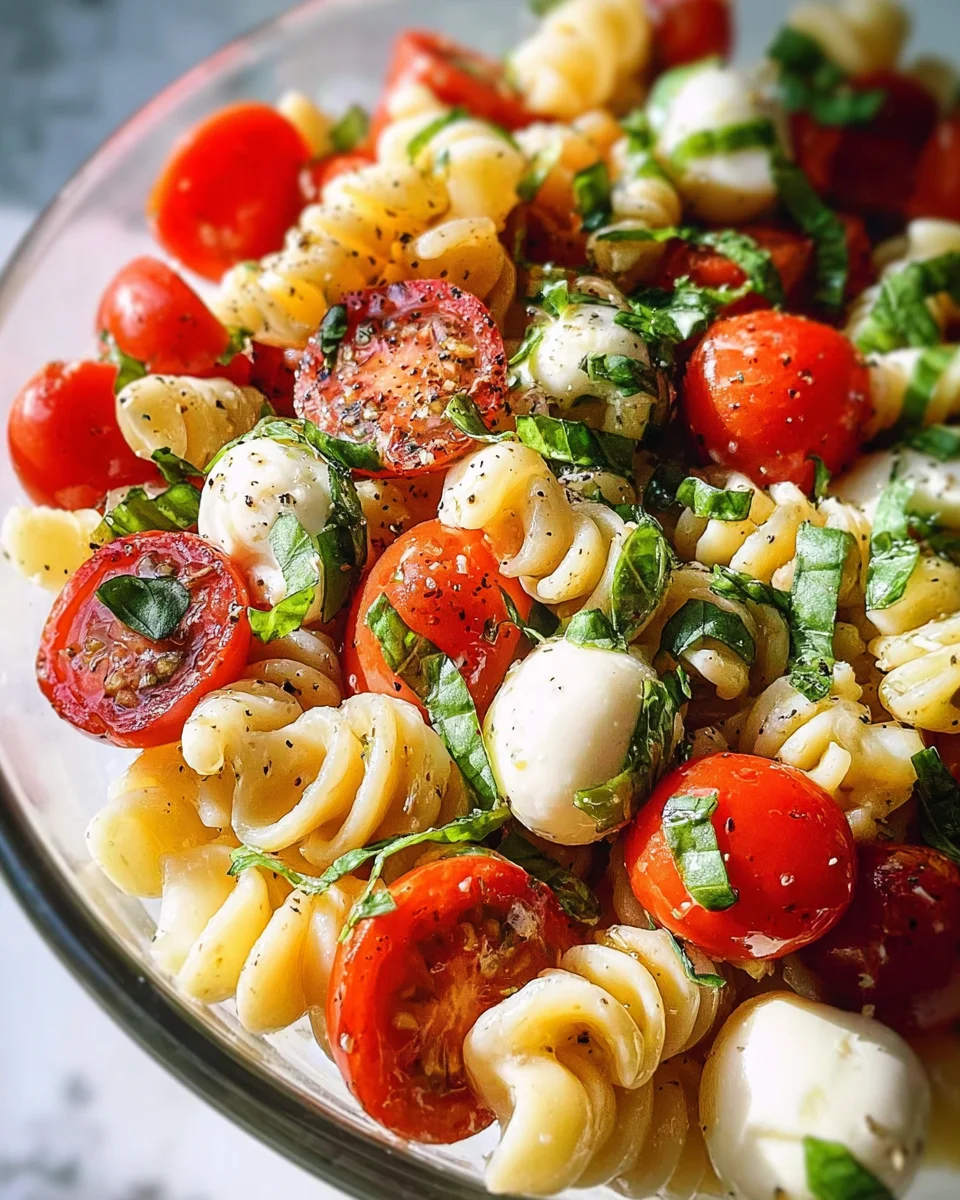 Creamy Caprese Pasta Salad 20 Creamy