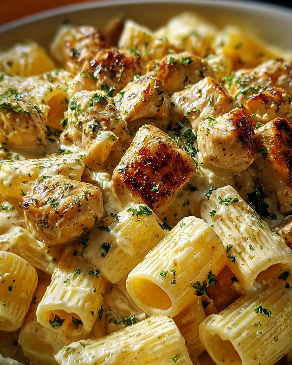 Creamy Garlic Butter Chicken and Rigatoni in Parmesan Sauce 20 Creamy