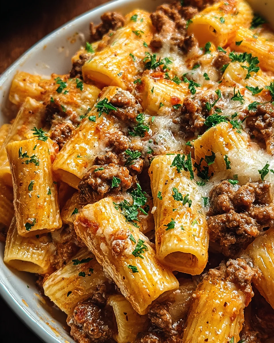 Creamy Parmesan Beef Rigatoni 24 Creamy