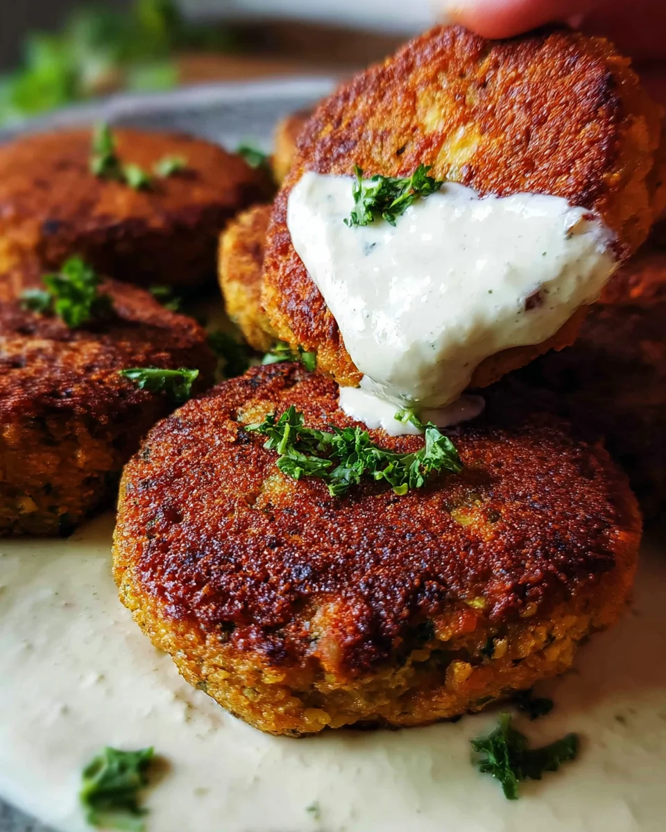 Easy Lentil Patties (with Lemon Tahini Dip) 24 Easy