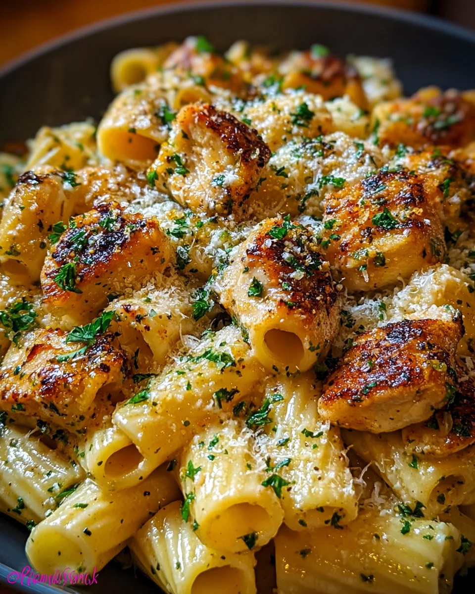 Garlic Butter Chicken with Rigatoni and Parmesan 20 Garlic