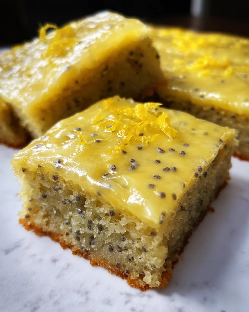 Glazed Lemon Poppy Seed Bars 23 Glazed