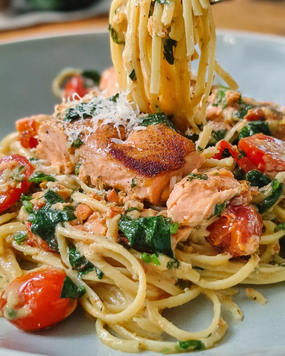 Healthy & Creamy Tuscan Salmon Pasta 23 Healthy