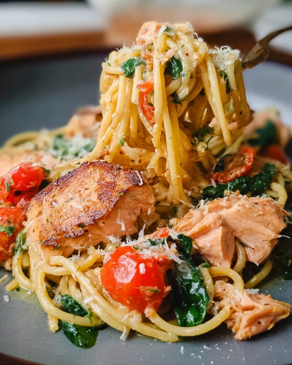 Healthy & Creamy Tuscan Salmon Pasta 24 Healthy