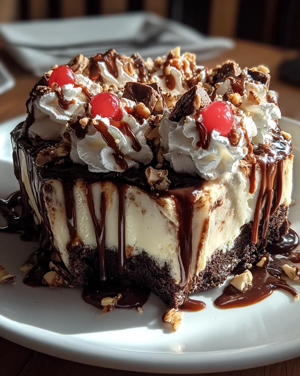 Hot Fudge Sundae Brownie Cheesecake