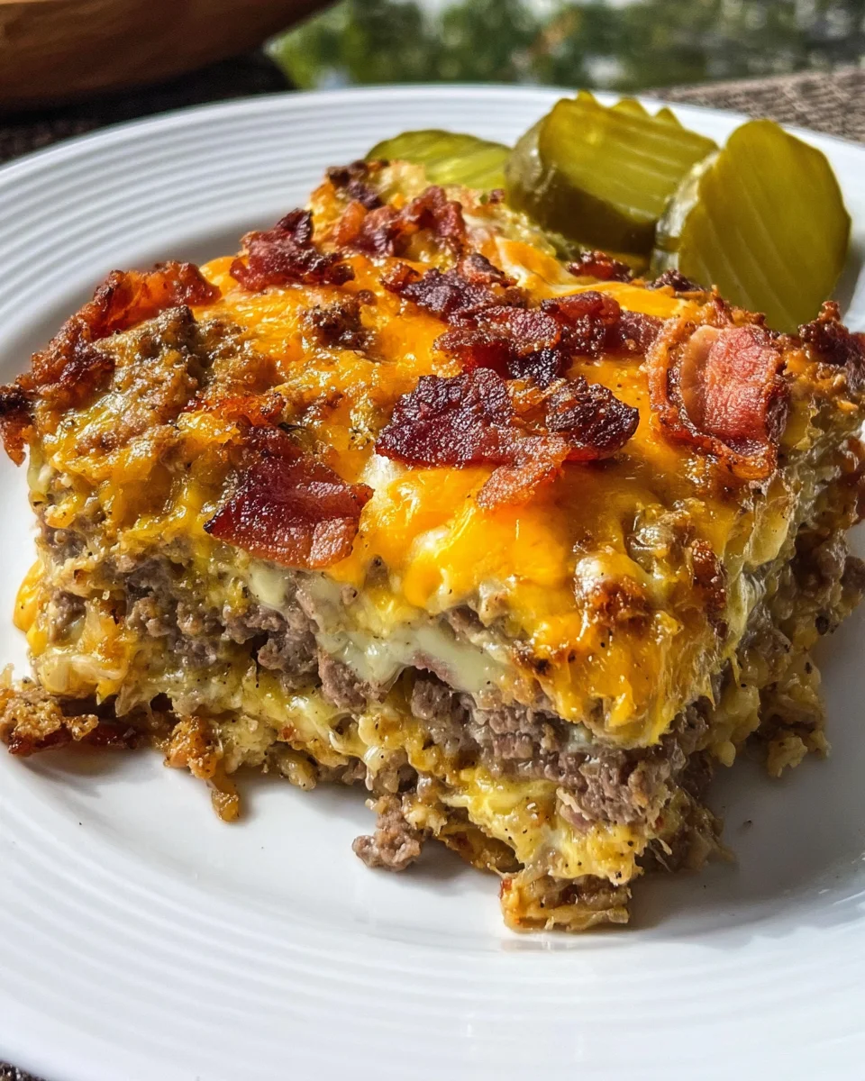 Low-Carb Bacon Cheeseburger Casserole