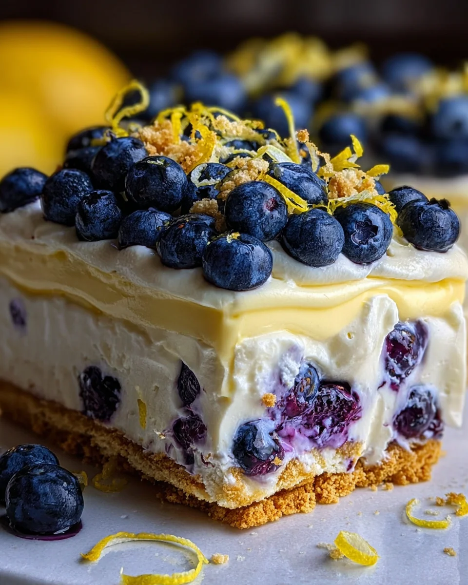 No-Bake Lemon dazzling Blueberry cream Cake