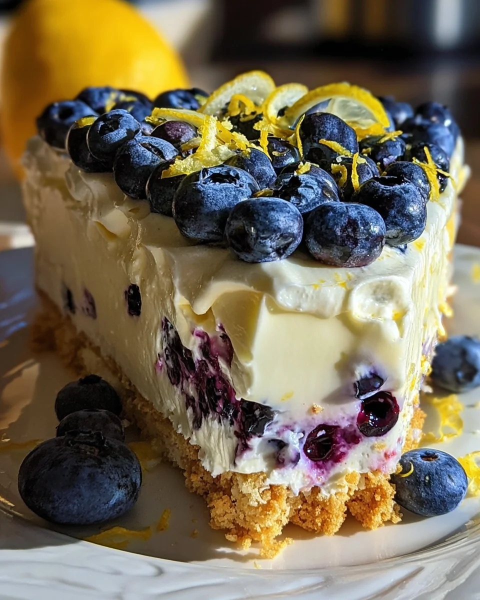 No-Bake Lemon dazzling Blueberry cream Cake 18 No-Bake