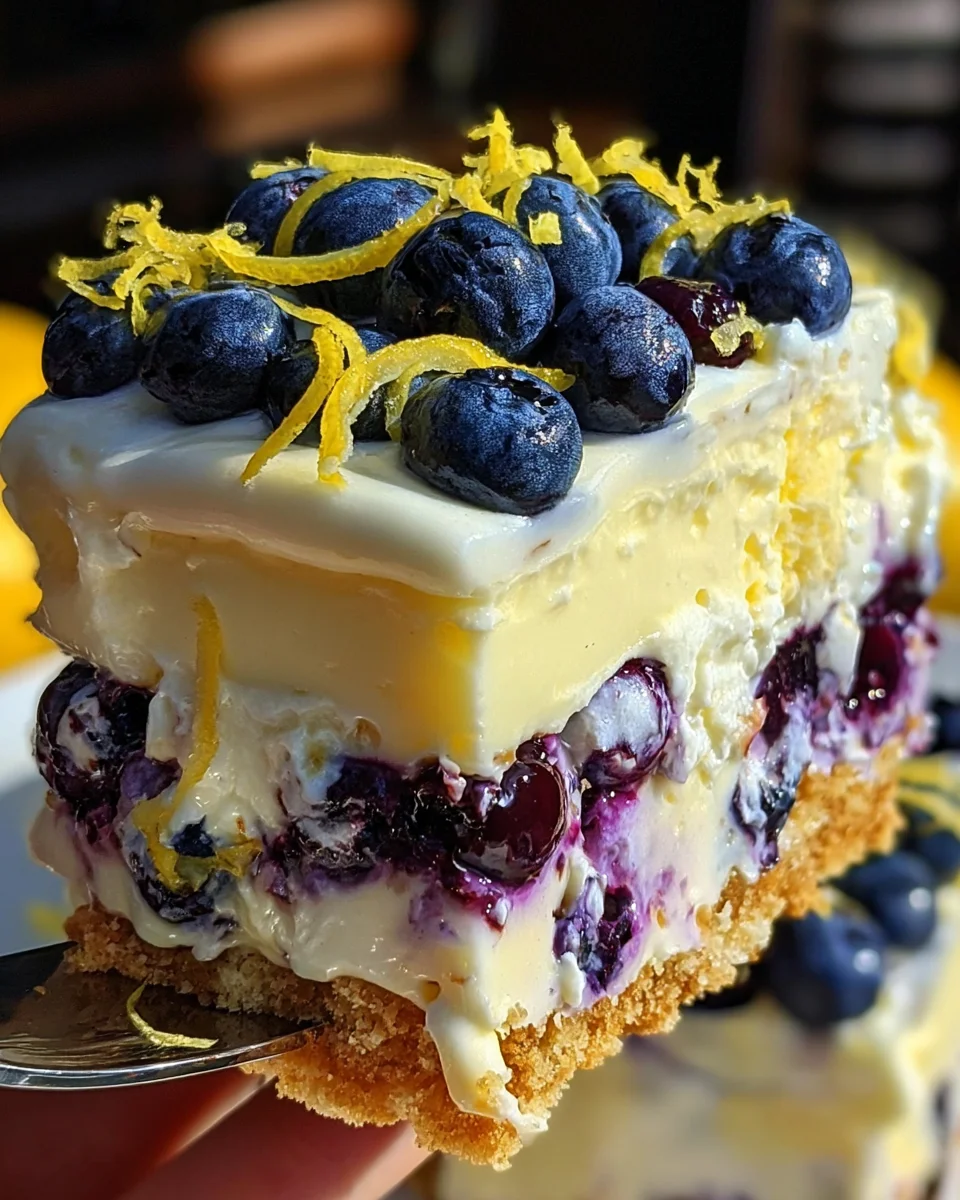 No-Bake Lemon dazzling Blueberry cream Cake 19 No-Bake