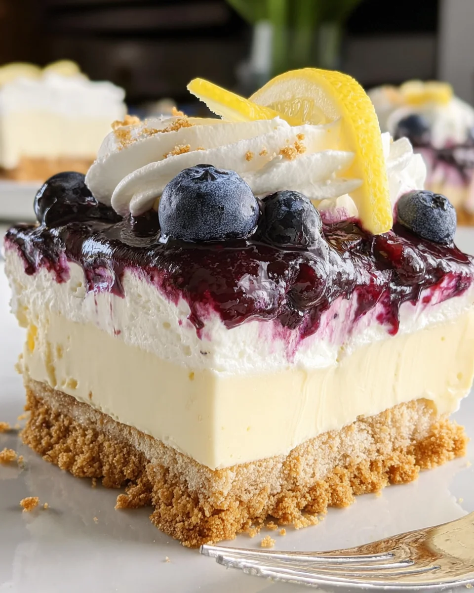 No Bake Lemon Blueberry Dessert
