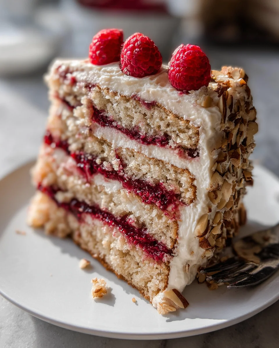 One Bowl Vegan Almond Raspberry Cake with Cream Cheese Frosting 26 One