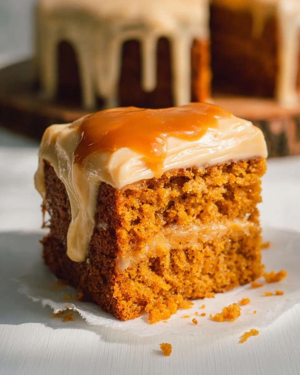 Pumpkin Cake with Caramel Cream Cheese Frosting 34 Pumpkin