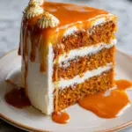 Pumpkin Cake with Cream Cheese Frosting and Salted Caramel Drizzle 34 Pumpkin Cake with Cream Cheese Frosting and Salted Caramel Drizzle