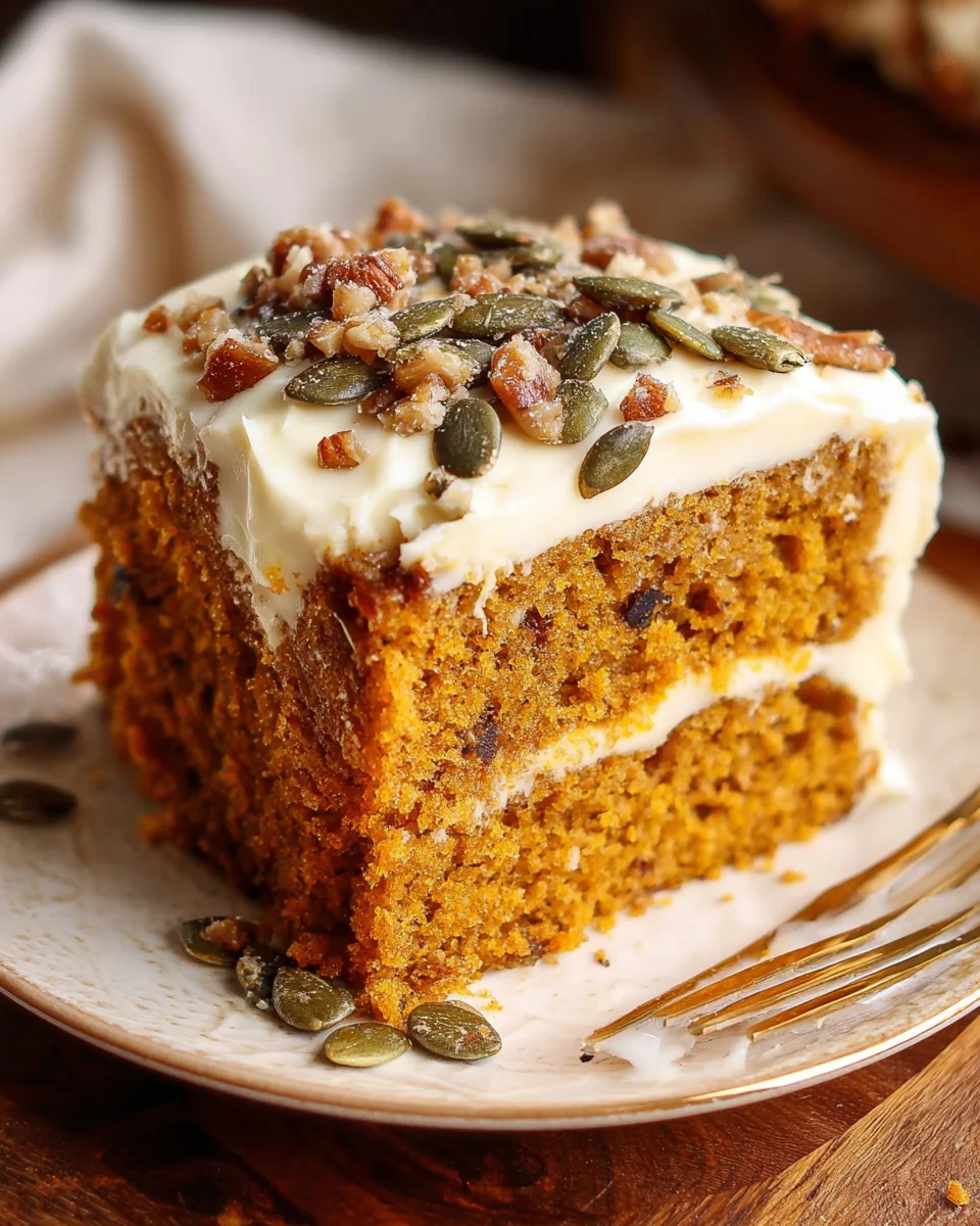 Pumpkin Spice Cake with Brown Sugar Cream Cheese Frosting
