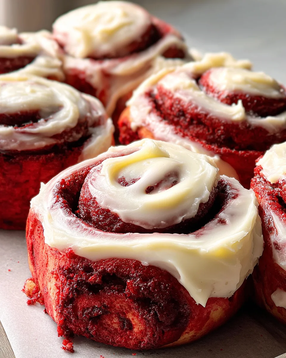 Red Velvet Cinnamon Rolls 34 Red
